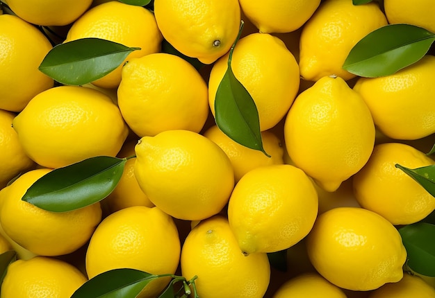 Photo of lemon fruit ripe lemon lemon background and lemon tree