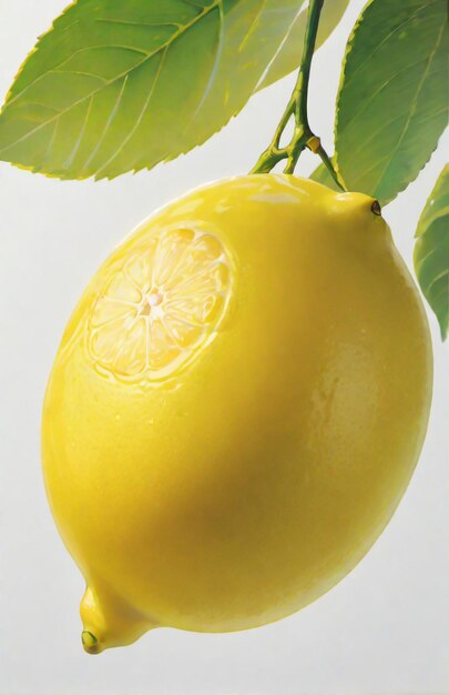 Photo of lemon isolated on background