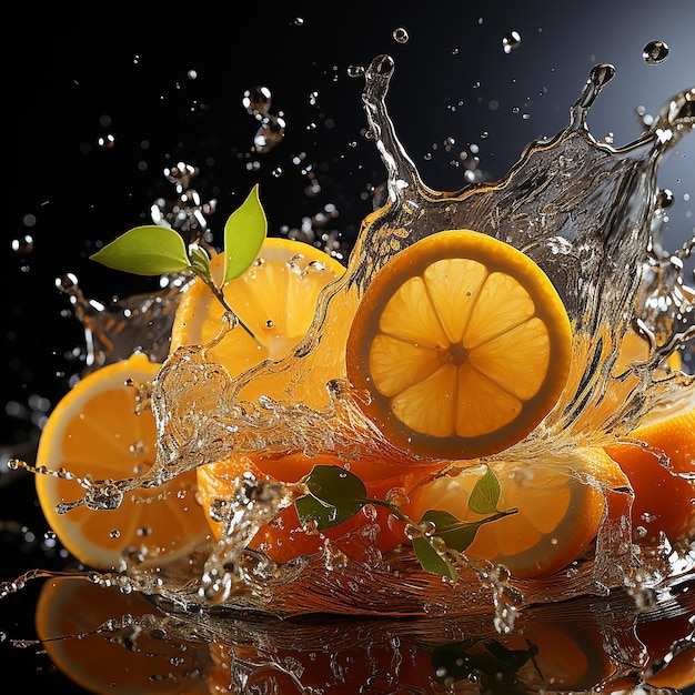 photo of lemon with water splash