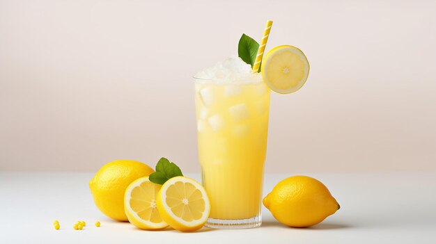 Photo of a lemonade drink isolated on flat white background