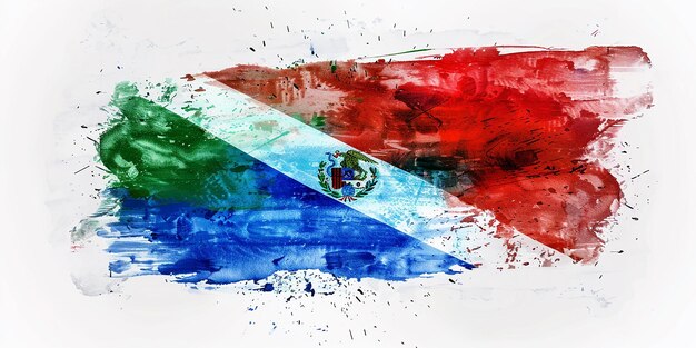 Photo photo of light belize flag on white background