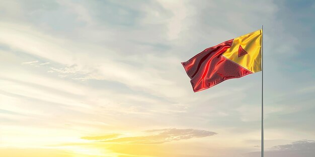 Photo photo of light east timor timorleste flag on white background