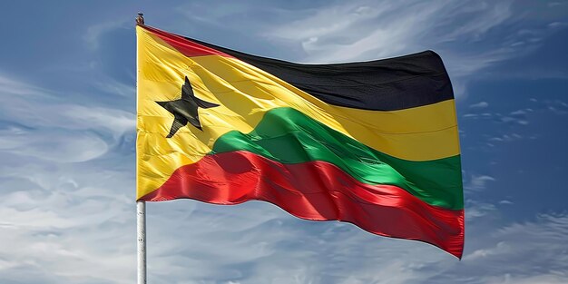 Photo photo of light ghana flag on white background