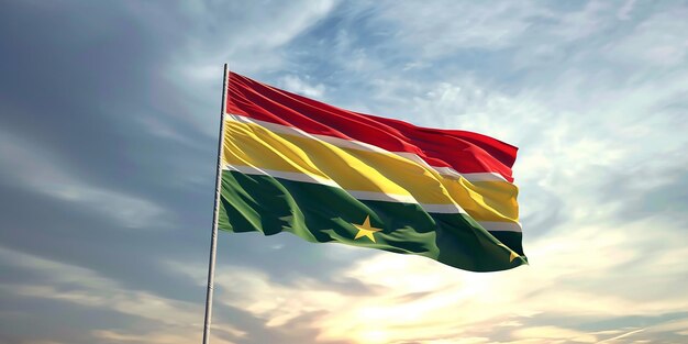 Photo photo of light ghana flag on white background