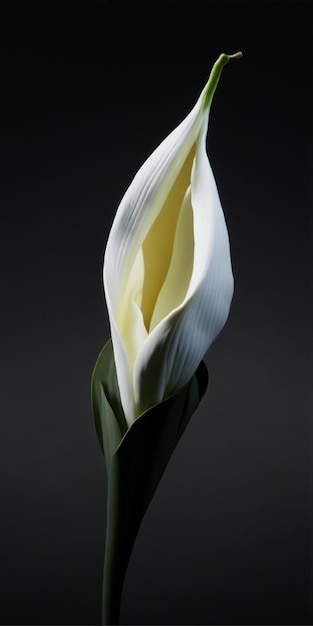 Photo a lily flower floral art in black background generated AI