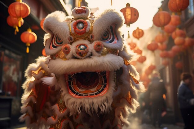 Photo of a lion dragon