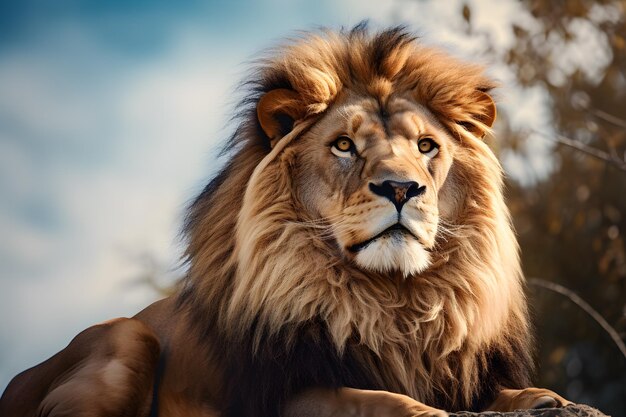 Photo photo lion on white in a studio background