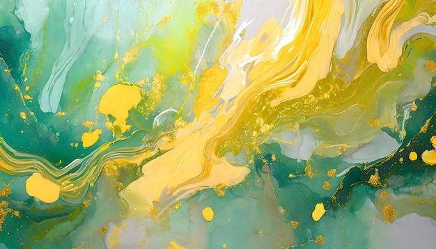 Photo of liquid art painting abstract with color splash