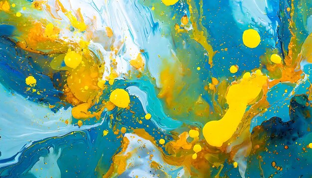 Photo of liquid art painting abstract with color splash