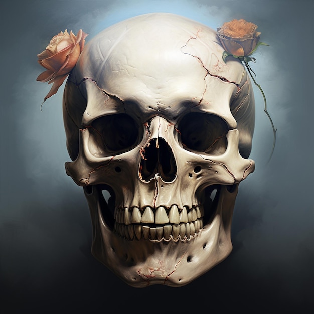 Photo lit gloomy skull Skull Art Halloween