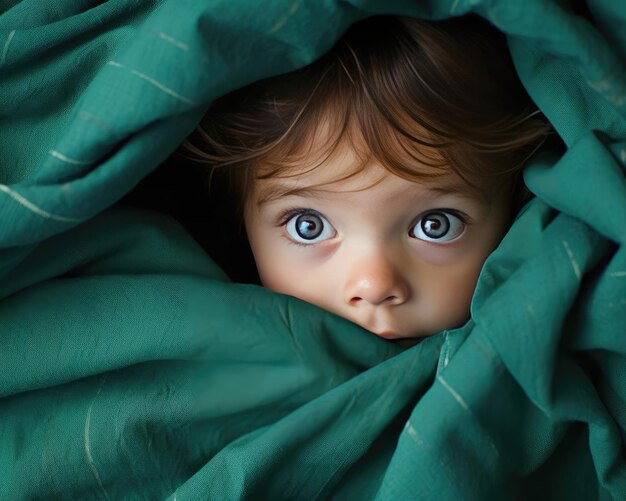 Photo of a little girl in a blanket