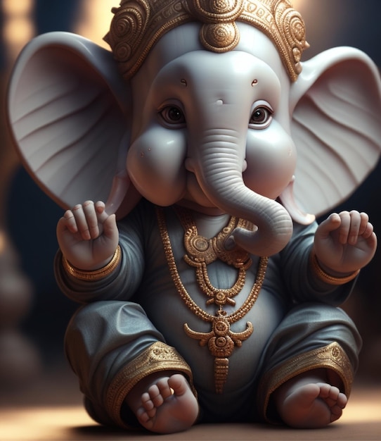 Photo a lord Ganesha illustration for ganesha chaturthi background