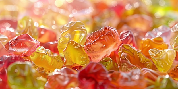 Фото множество различных многоцветных сахарных лакомств, расположенных в одной куче
