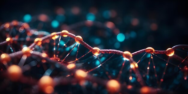 Photo photo of luminous dna molecule