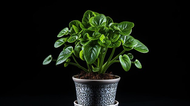 Photo photo of lungwort flower in pot isolated on white background