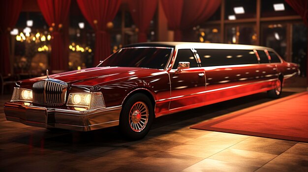 Photo a photo of a luxury limousine at a red carpet event