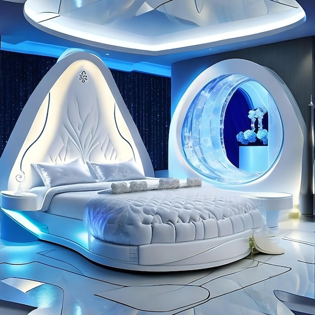 Photo luxury modern wedding style futuristic event bed pictures Ai generated