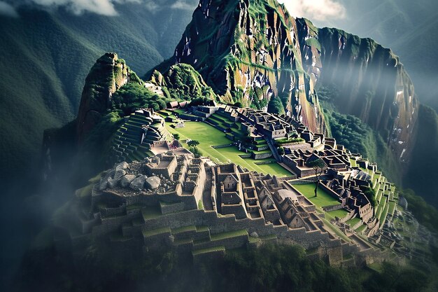 Foto una foto di machu picchu