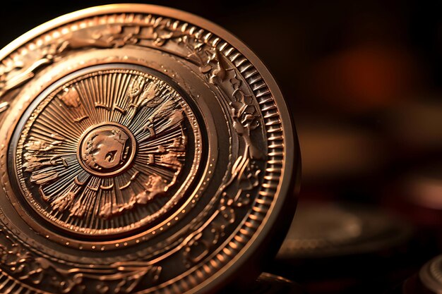 Photo of Macro of a coin Macro Photography Real