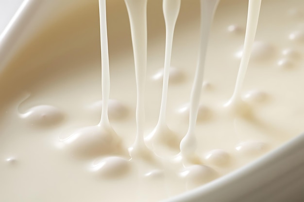 Photo photo of macro of a drop of milk macro photography