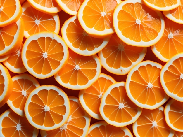 Photo photo macro orange heap of fresh orange slices background