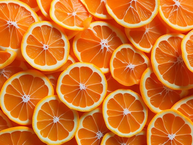 Photo photo macro orange heap of fresh orange slices background