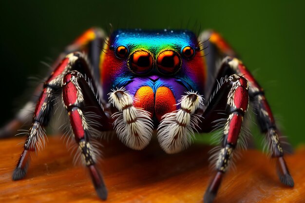 Photo photo of macro of a peacock spider macro photography