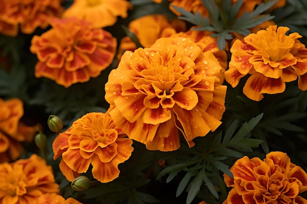 Photo of Macro shot of marigold leaves