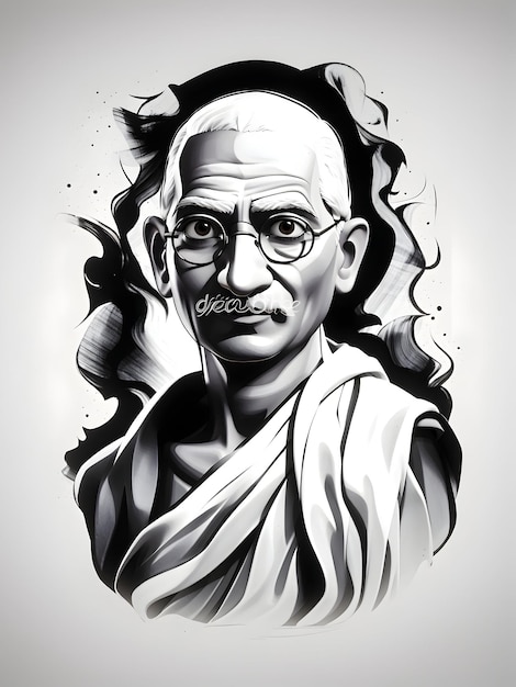 Foto foto mahatma gandhi, combattente indiano per la libertà gandhi jayanti, celebrazione del festival nazionale del 2 ottobre