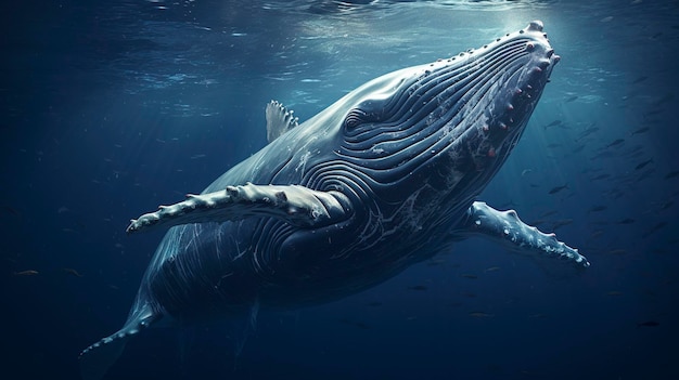 Фотография величественного крупного плана горбатого кита