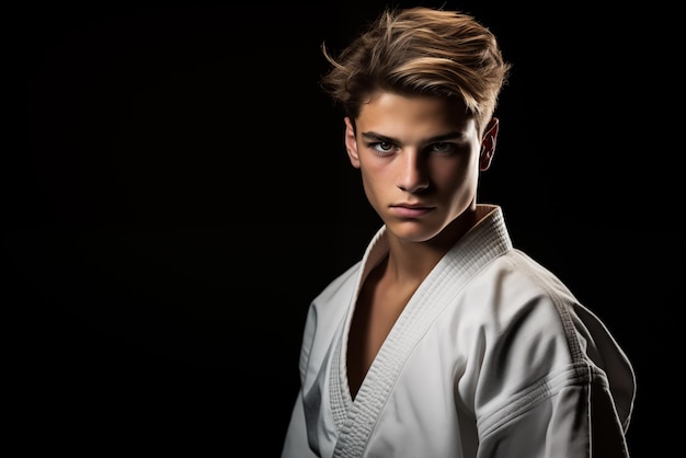 Photo photo of male in judo wear studio shot high quality photo