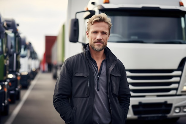 Фото мужчины, работающего водителем грузовика, фото высокого качества