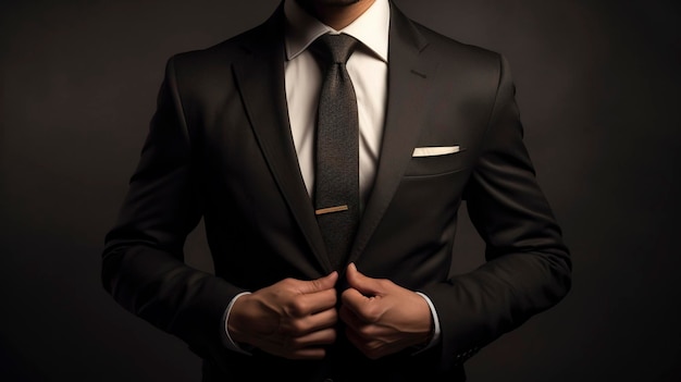 Фото мужчины в деловом костюме на коричневом фоне
