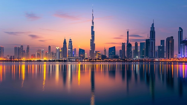 photo manipulation of dubai skyline generated ai