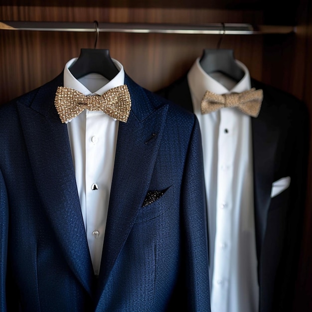 Photo Mans elegance detailed shot of grooms wedding day accessories For Social Media Post Size