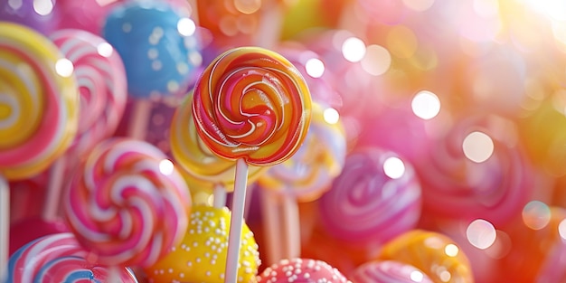 Photo photo of many colorful candies delightfully arranged in a pile