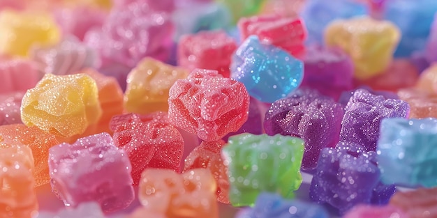 Photo of many Rainbow Sugar Treats in an Extravaganza