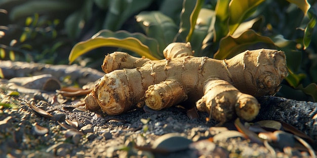 Photo photo of many zesty fresh ginger roots