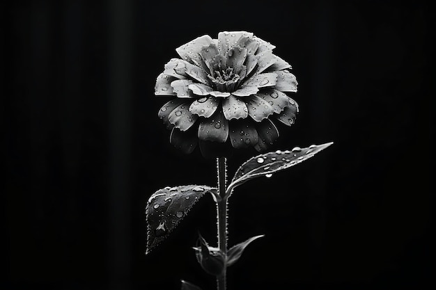 Photo photo of marigold flowers in black and white marigold