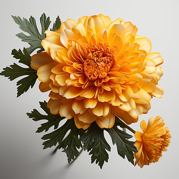 Photo of marigold isolated on white background