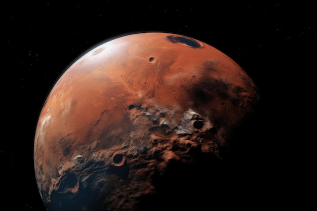Фотография Марса с копировальным пространством, созданная с помощью генеративного ИИ