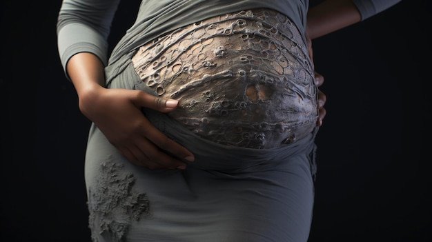 A photo of a maternity belly cast