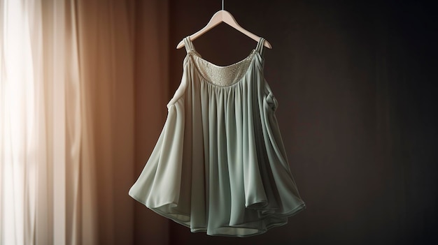 A photo of a maternity dress on a hanger