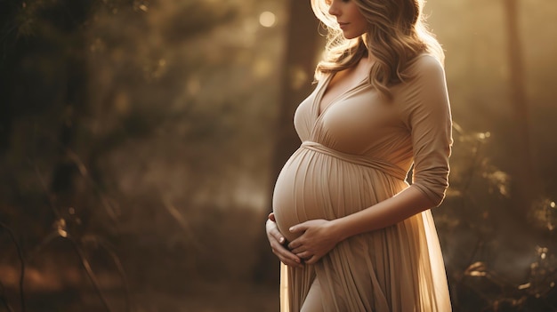 A photo of a maternity dress in natural light