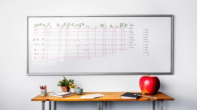 Photo a photo of a math lesson on a whiteboard