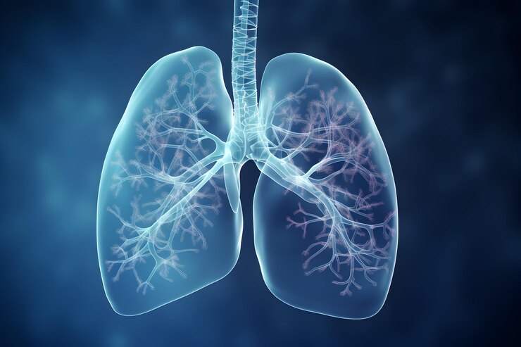 Photo photo medical concept respiratory system hologram human lungs