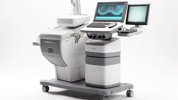 A photo of a medical ultrasound machine