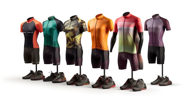 Photo a photo of mens cycling jerseys