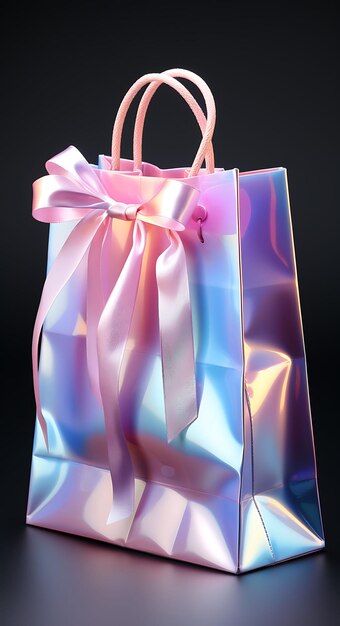 Фото металлической голографической бумажной сумки шестиугольный дизайн металлической дыры концепция дизайна ремесла искусство