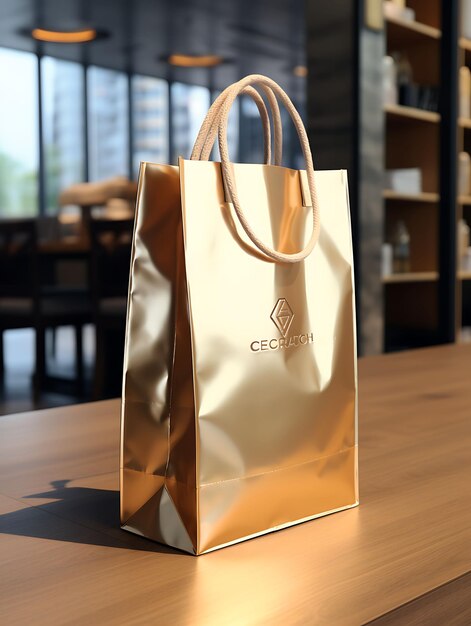 Photo of Metallic Leather Paper Bag Bucket Design Metallic Leather Ex Concept Design Handcraft Art